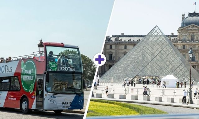 Tootbus Paris Hop-On, Hop-Off Bus + Louvre Museum Ticket