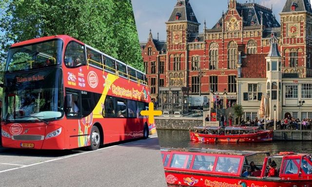 City Sightseeing Amsterdam: Hop-On Hop-Off & Canal Cruise