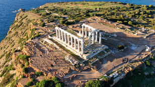 Breathtaking aerial vista of Athens: A mesmerizing blend of historical landmarks, stunning architecture, and captivating cityscape.