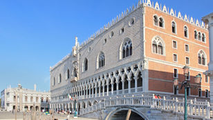 Iconic Doge's Palace in Venice, a masterpiece of architecture and history, captured beautifully in a stunning photograph.