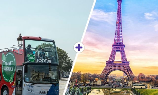 Tootbus Paris Hop-On, Hop-Off + Eiffel Tower Tour
