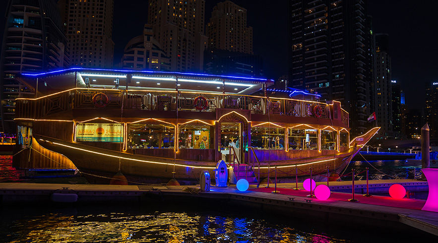 Dubai Marina Dhow Dinner Cruise with Hotel Transfers